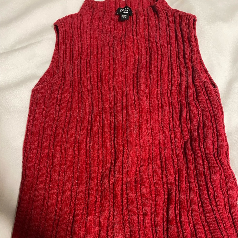 Red sweater vest
